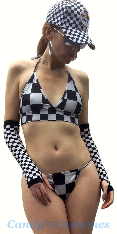 chequered bikini
