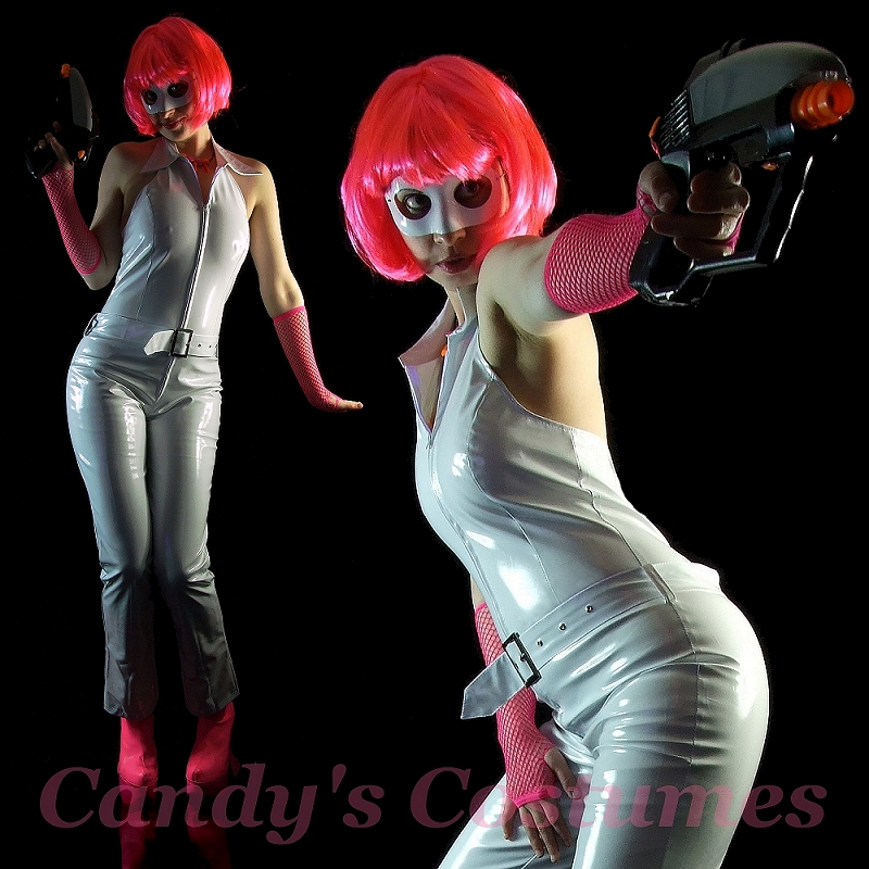 white vinyl jumpsuit